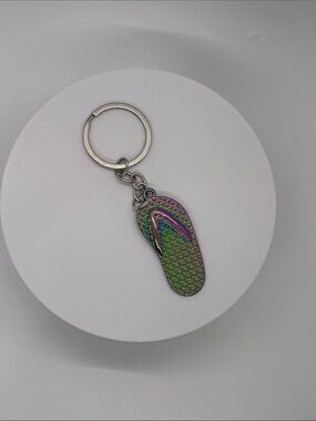 Iridescent Flip Flop Keychain - Multicolor